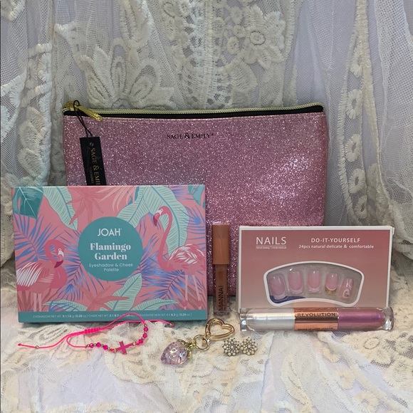 8 PCS - JOAH Shadow Palette - Pink Glitter Makeup/Beauty Bundle - Picture 4 of 17